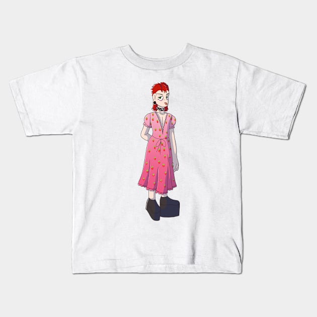 Punker in strawberry dress Kids T-Shirt by annoyingarts